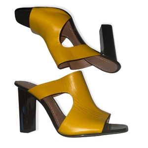 Zara Yellow Block Heels